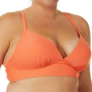NWT Time and Tru Orange Back Tie Bikini Top Size 3X (24W-26W)